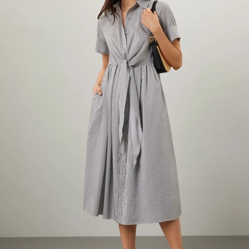 Adam Lippes RTR Striped Midi Dress